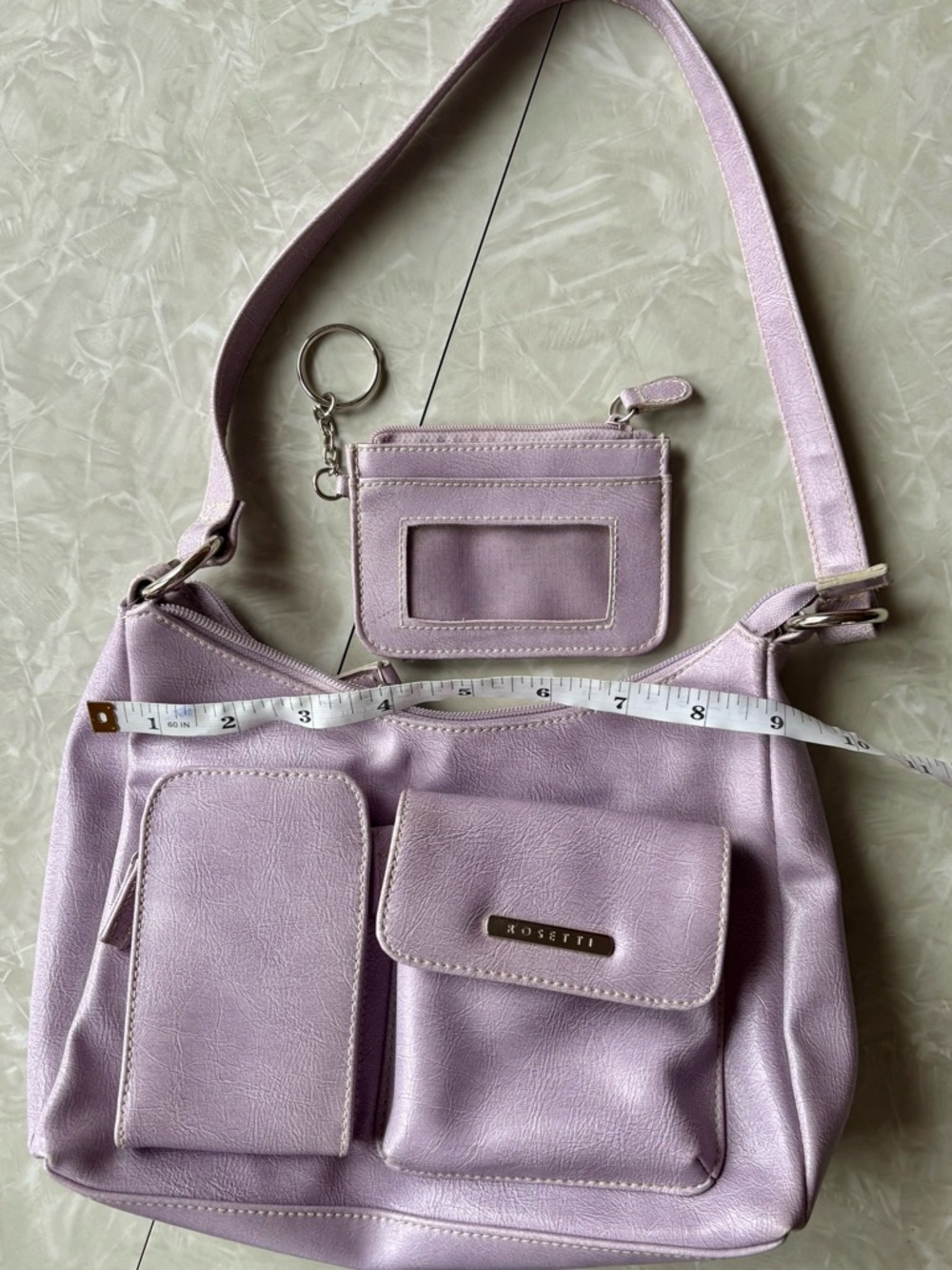 Rosetti Lilac Shoulder Bag with Front Pockets